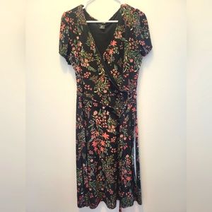 Rachel Zoe Floral Faux Wrap Knit Dress